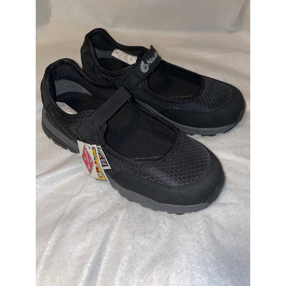 Nautilus N1687 Womens Black Composite Safety Toe Mary Jane Work Shoes 8M NEW